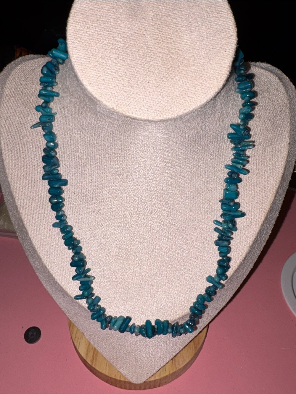 Turquoise Chip Necklace - Vibrant Blue Beaded Strand
